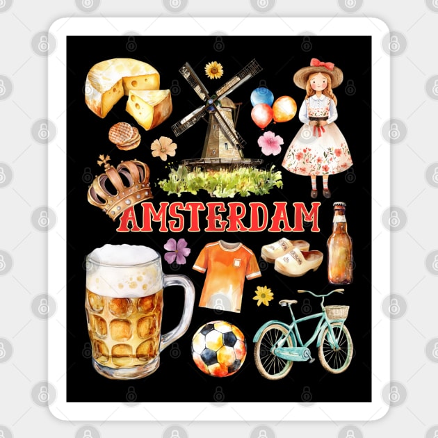 Amsterdam Netherlands Dutch Travel Collage Sticker by TuncGK